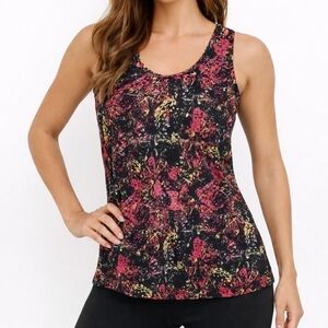 Gaiam Athletic Running Biking Gym Yoga Workout Tank Colorful Abstract Butterfly